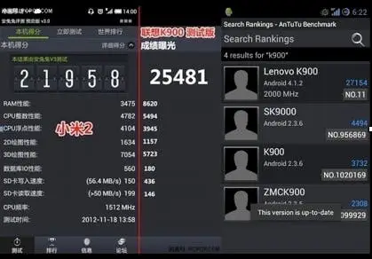 lenovo k900 benchmarks