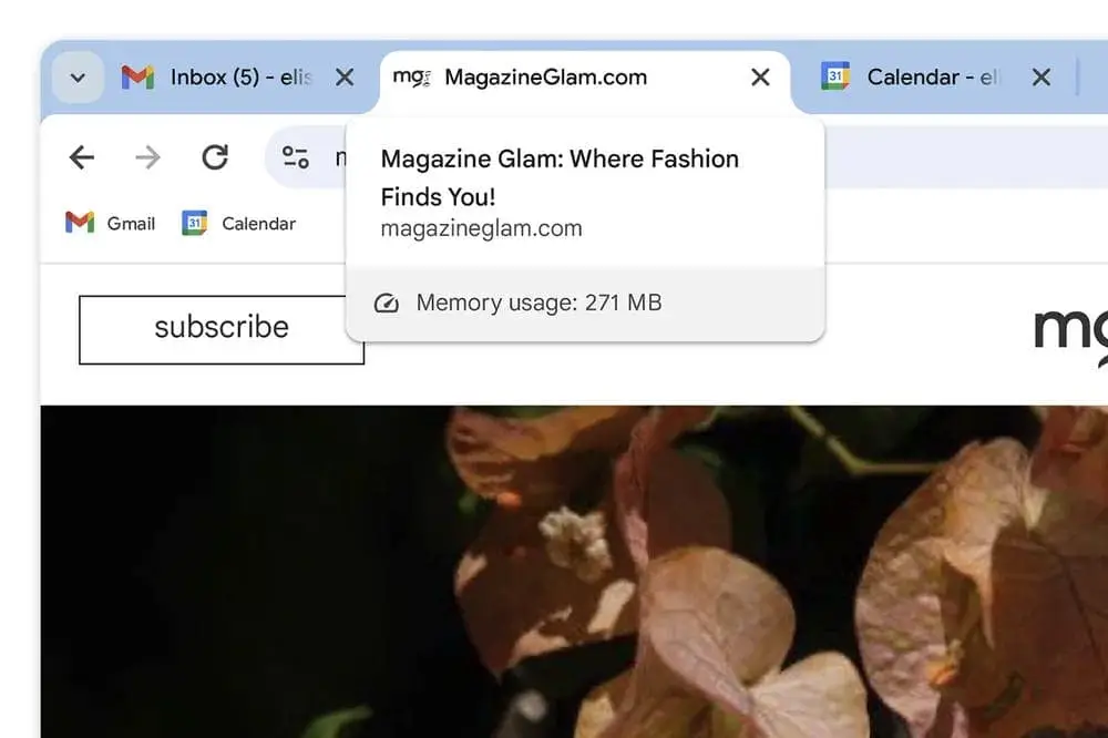 memory usage tool on google chrome