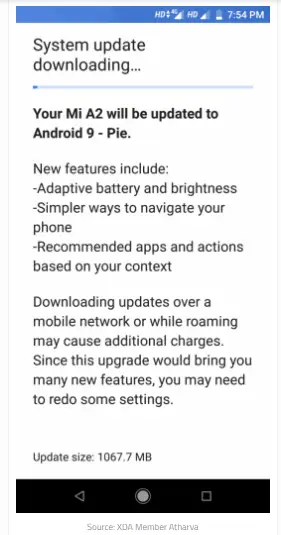 mi a2 android pie screenshot xda