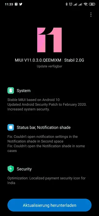 mi mix 3 android 10 update global model