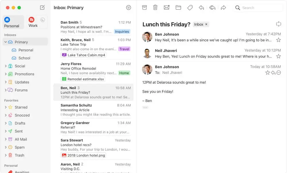 mimestream app page