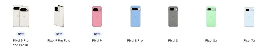 models currently on sale on googles official website