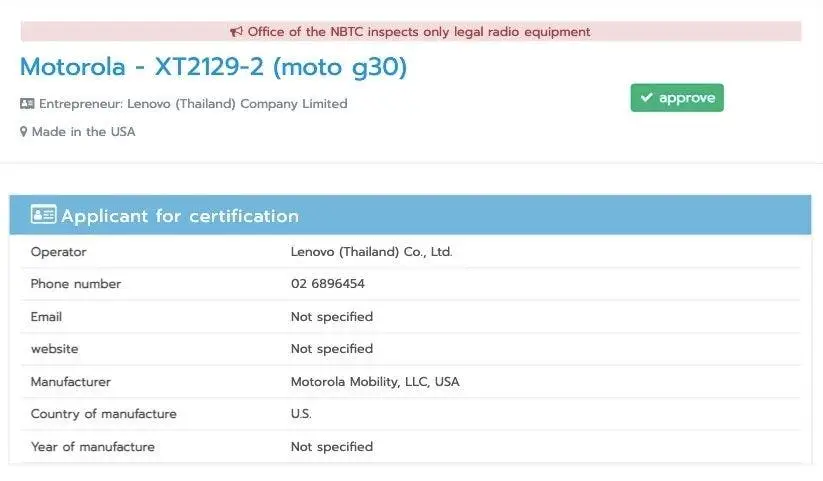 motorola moto g30 xt2129 2 nbtc