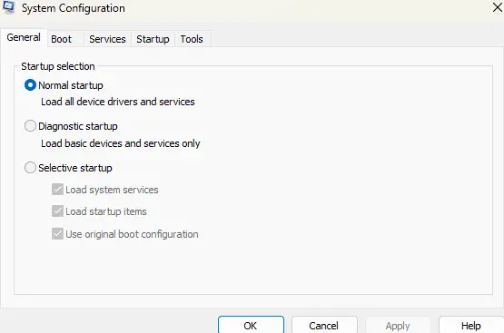 msconfig run command