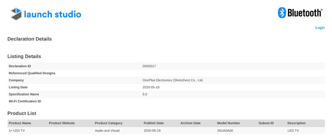new oneplus tv bluetooth sig