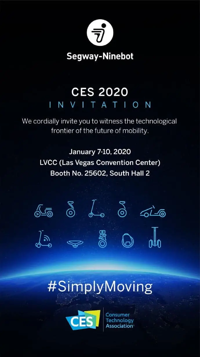 ninebot ces 2020 invite