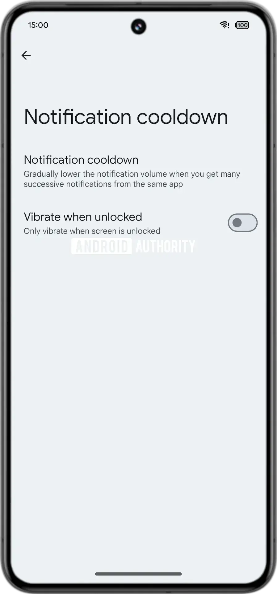 notification cooldown settings with vibrate optionpng