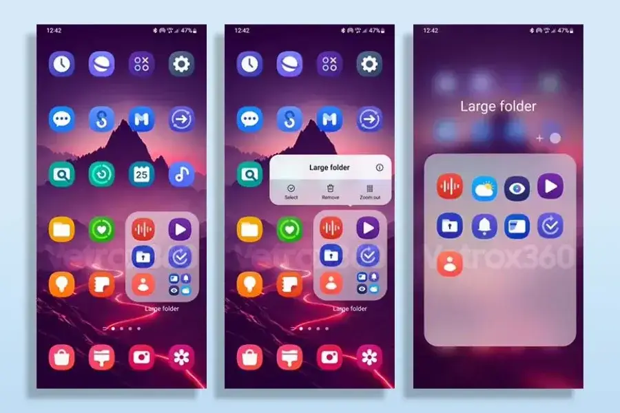 one ui 7 large folders