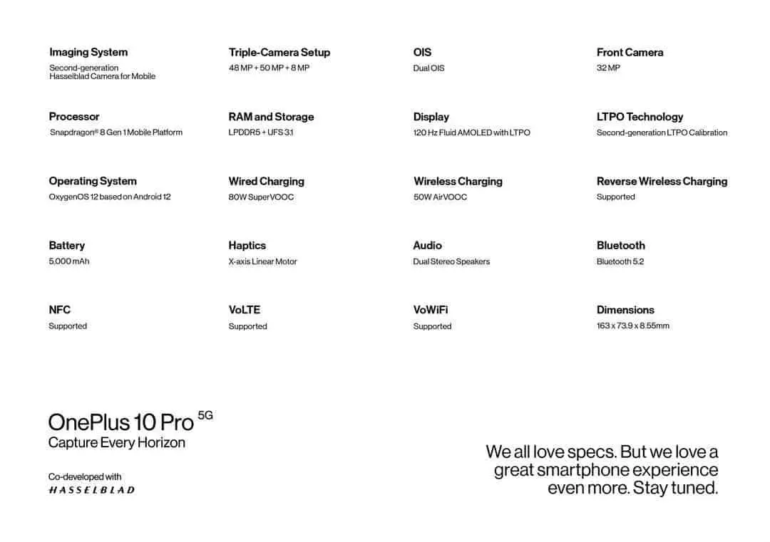 oneplus 10 pro specifications