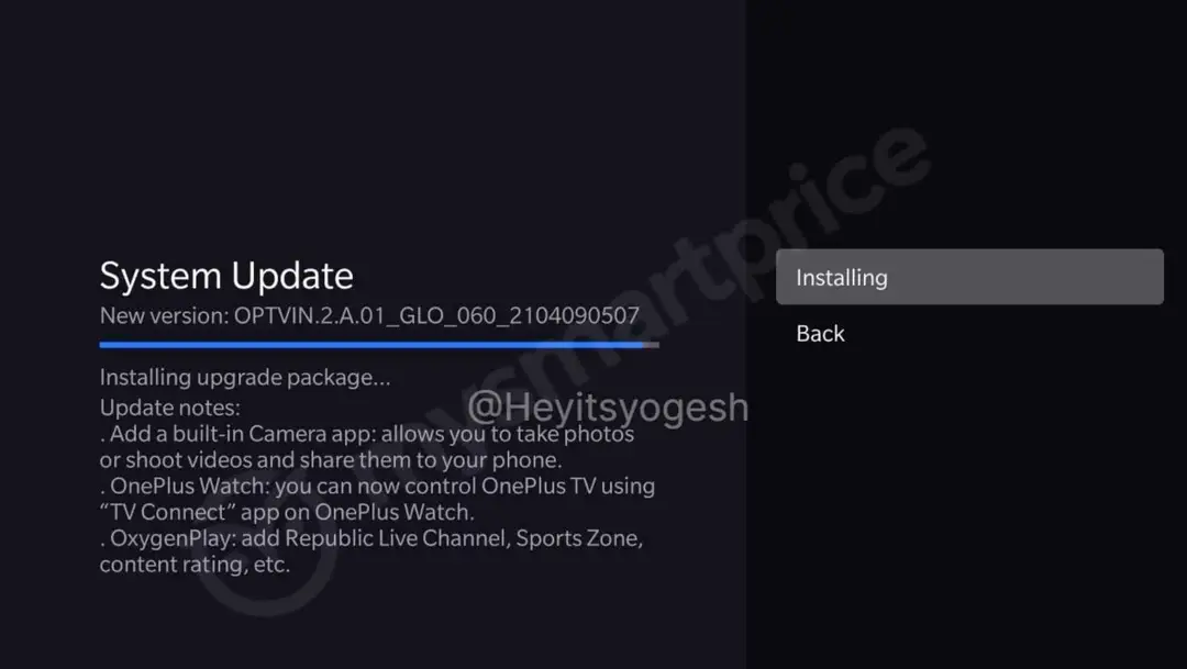 oneplus tv update