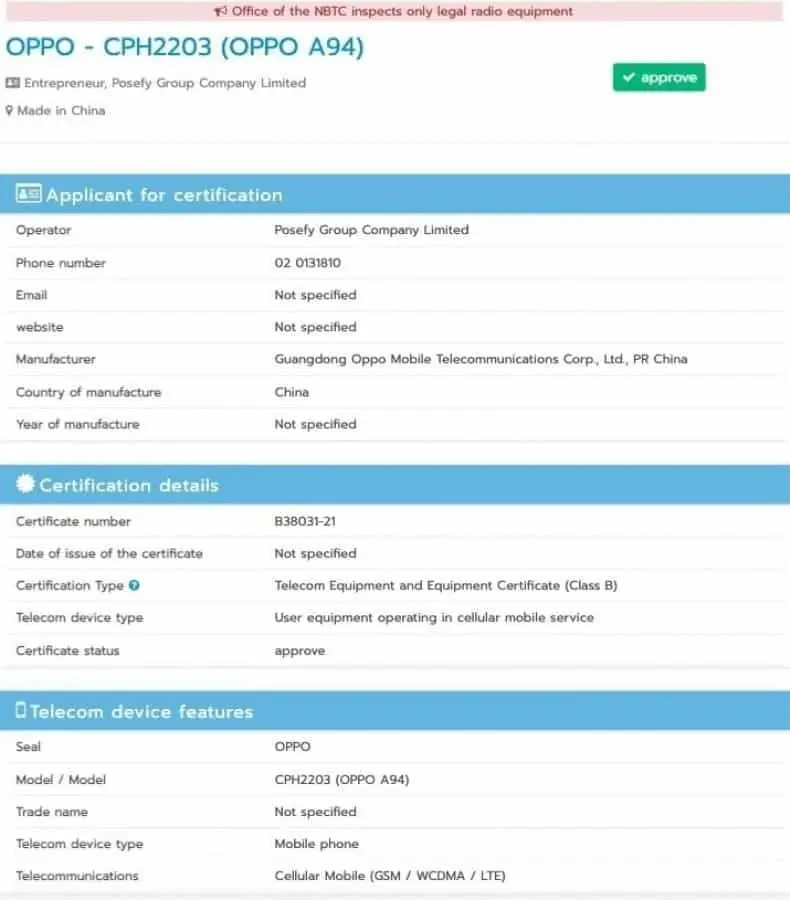oppo a94 cph2203