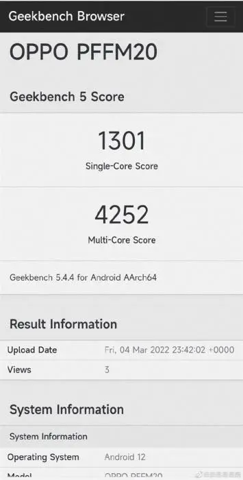 oppo find x5 pro geekbench