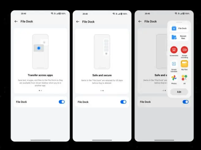 oxygenos 14 file dock