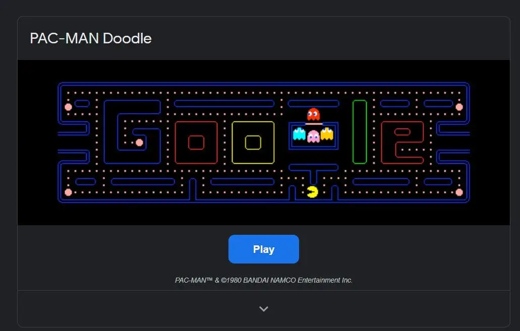 pac man google game