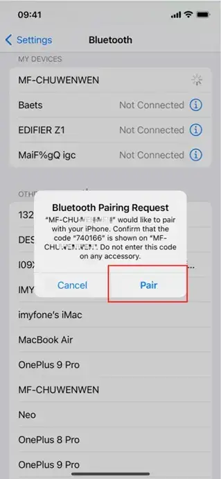 pair the two bluetooth