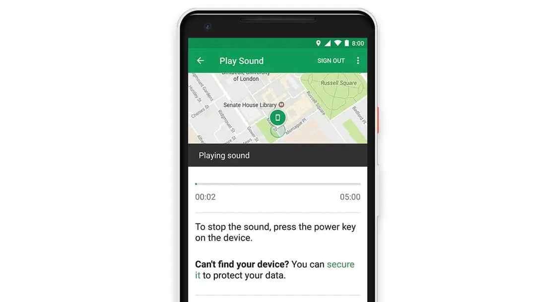 play a sound on google find my device