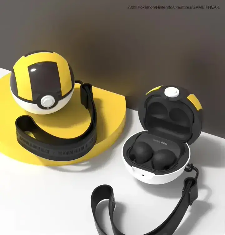 poke ball shaped galaxy buds headphone case c