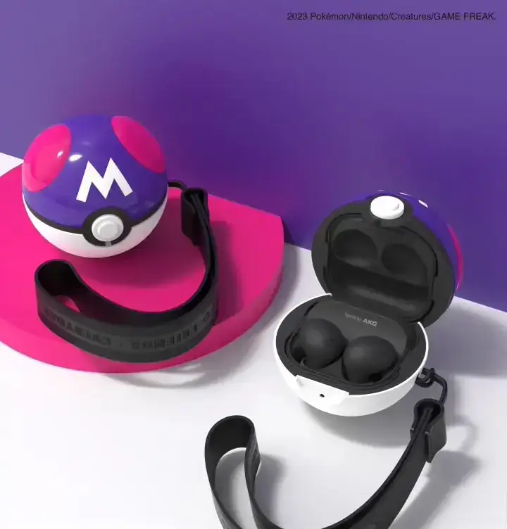 poke ball shaped galaxy buds headphone case d