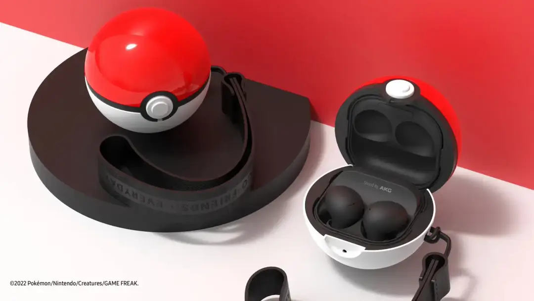 poke ball shaped galaxy buds headphone case e