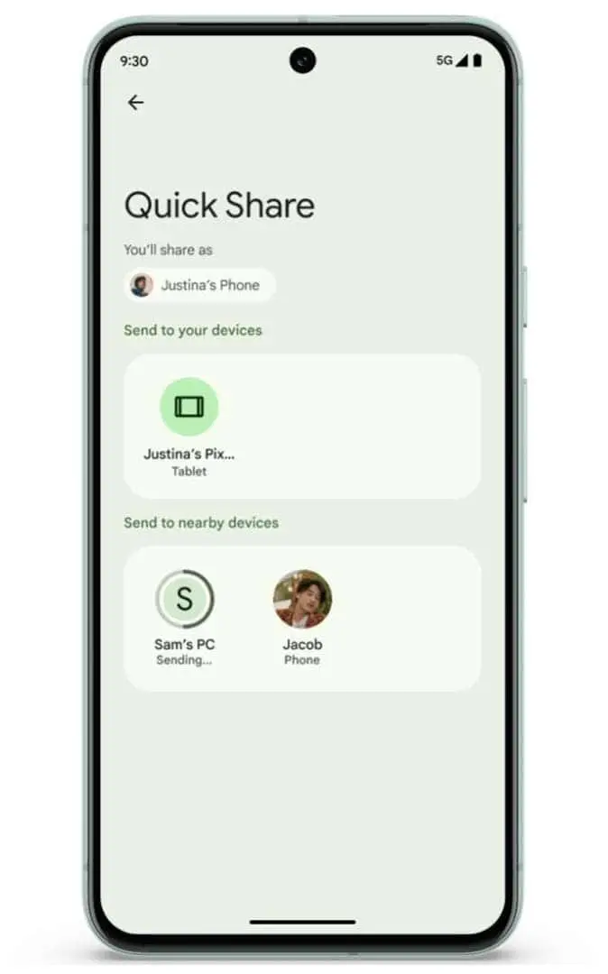 quick share on google pixel