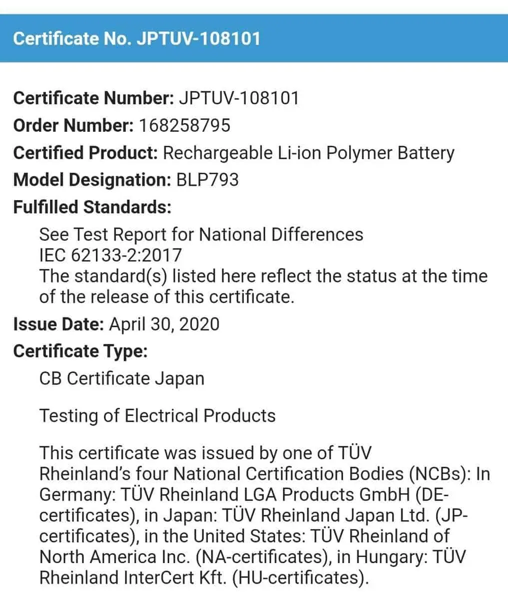 realme battery
