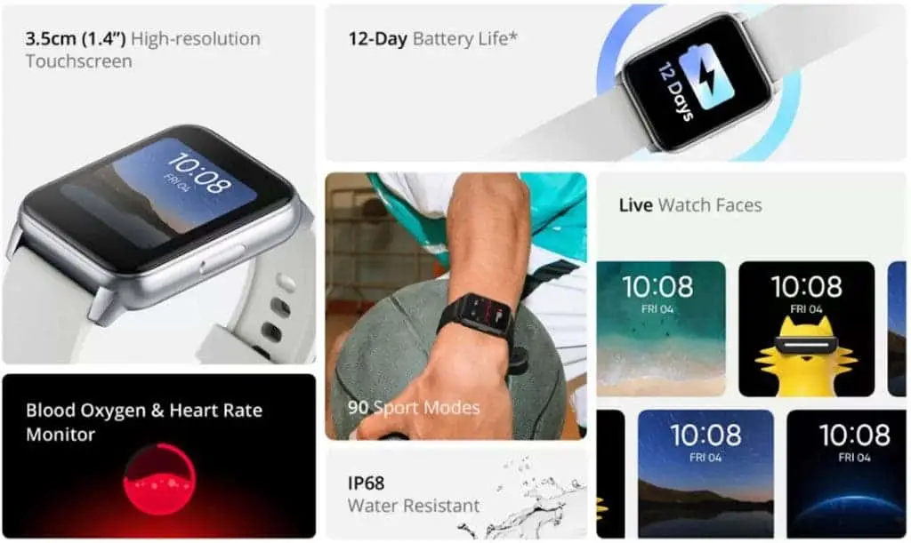 realme dizo watch specs