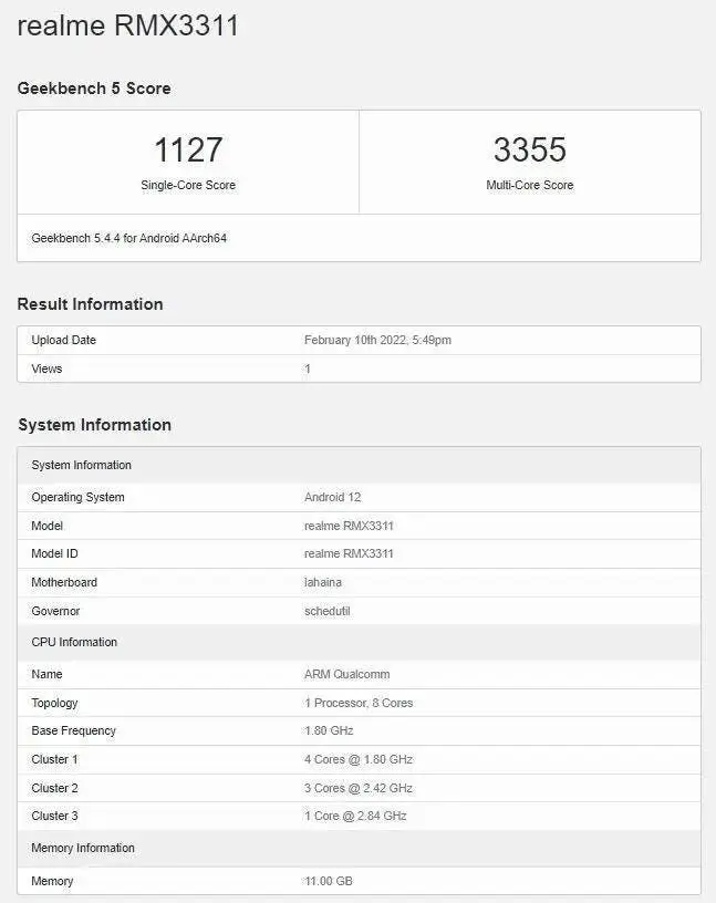 realme gt 2 global variant geekbench