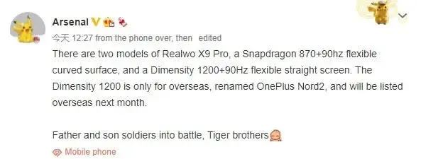 realme x9 pro oneplus nord 2