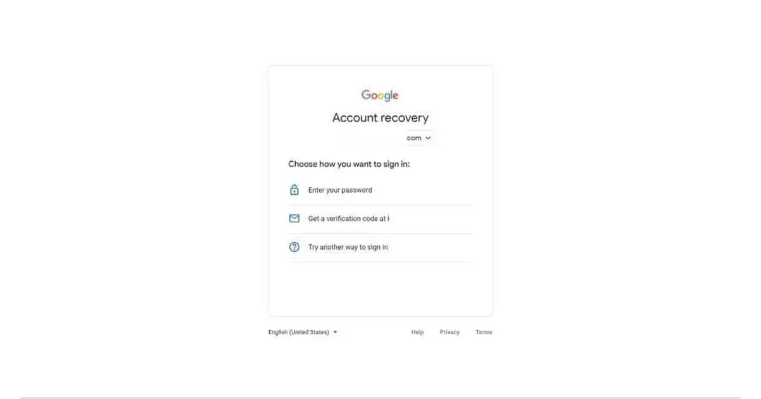 recover gmail password step 1