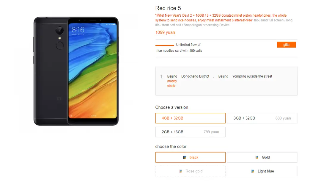 redmi 5 4gb model 1