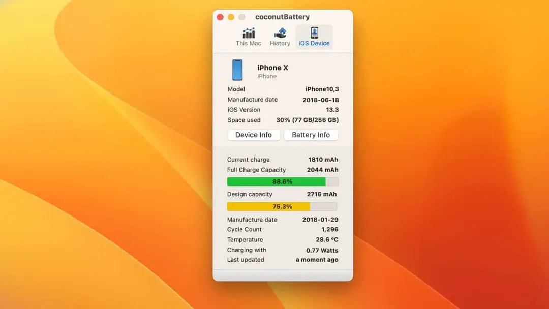 remaining life of your iphone battery