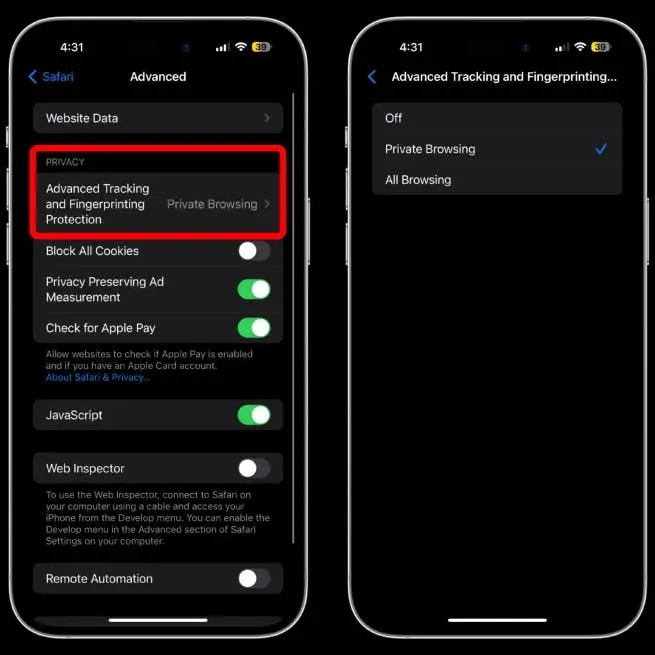 remove trackers on ios 17