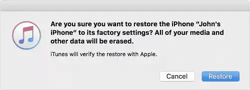 restore iphone via itunes
