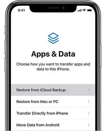 restoring backup with icloud