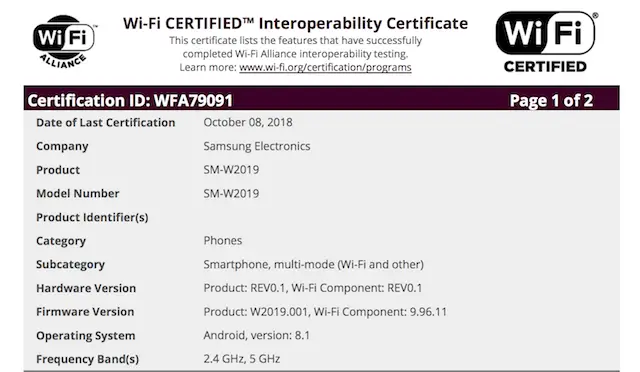 samsung flip phone sm w2019
