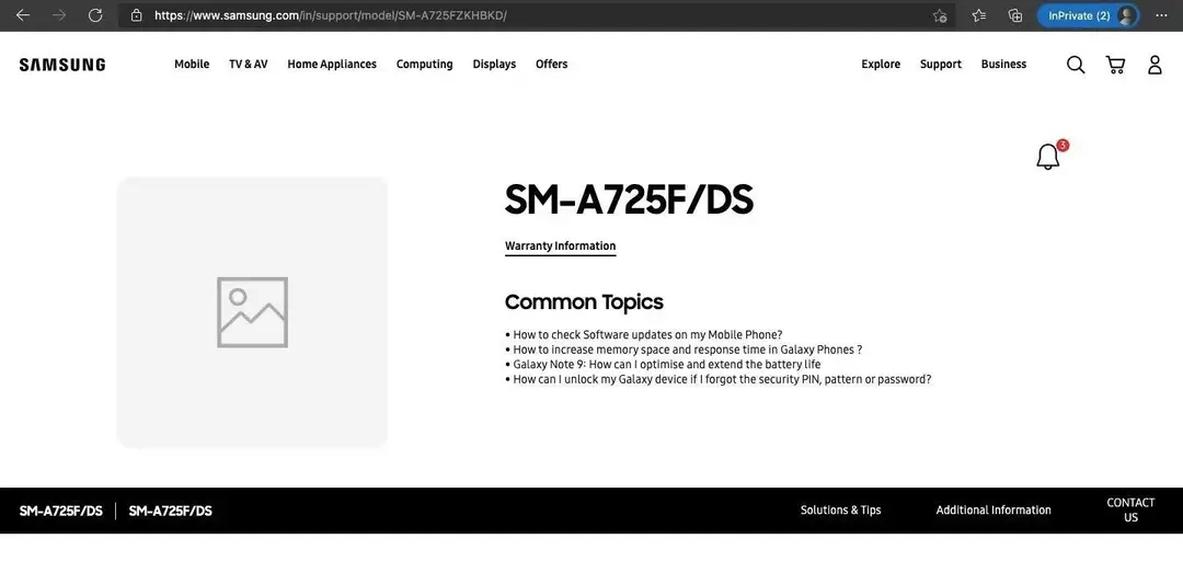 samsung galaxy a72 support page india