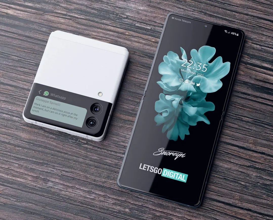 samsung galaxy z flip 3 white concept render
