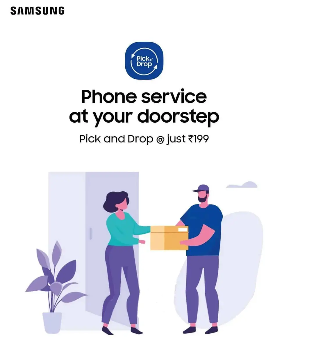 samsung india pick up drop service galaxy smartphone tablet