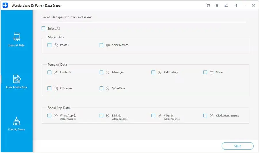 select data eraser from the tool