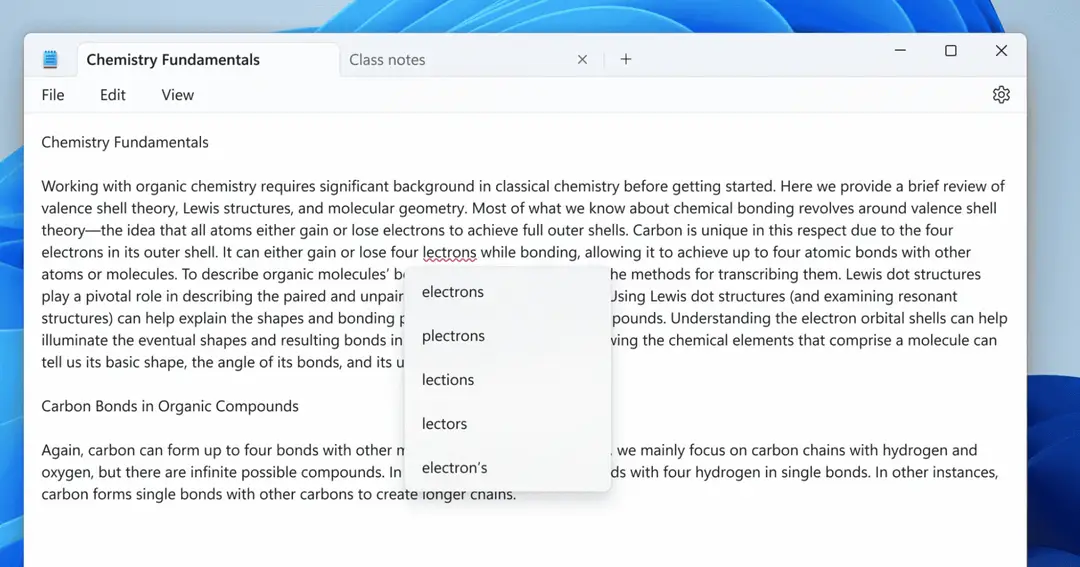 spell check in notepad in windows 11 2048x1075 1