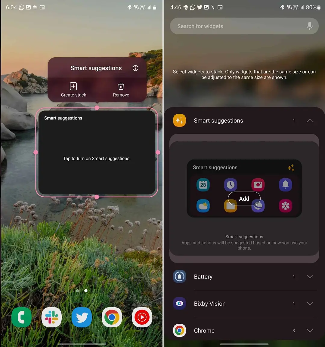 stack widgets on galaxy s23