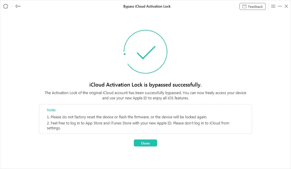 successfully unlocked iphone icloud