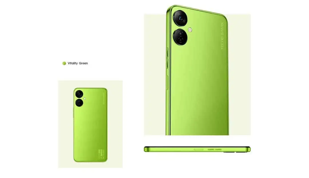 tecno spark 9t india green color