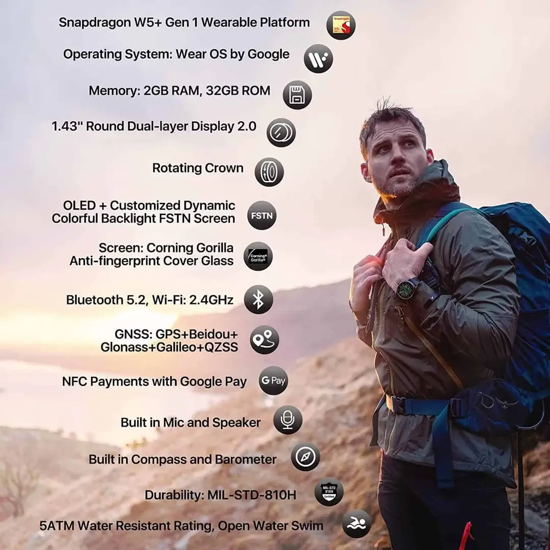 ticwatch pro 5 features