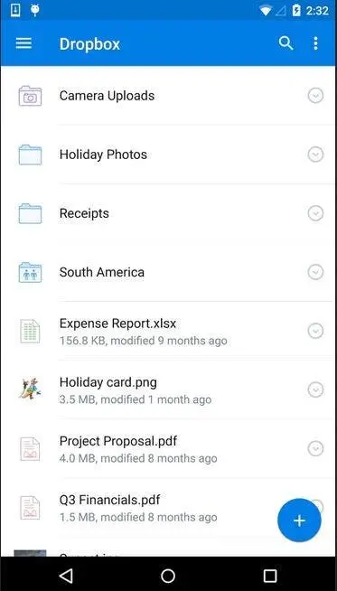transfer data with dropbox