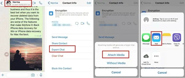 transfer whatsapp backup via email