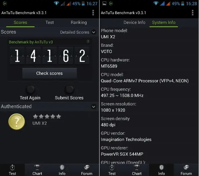 umi x2 turbo antutu