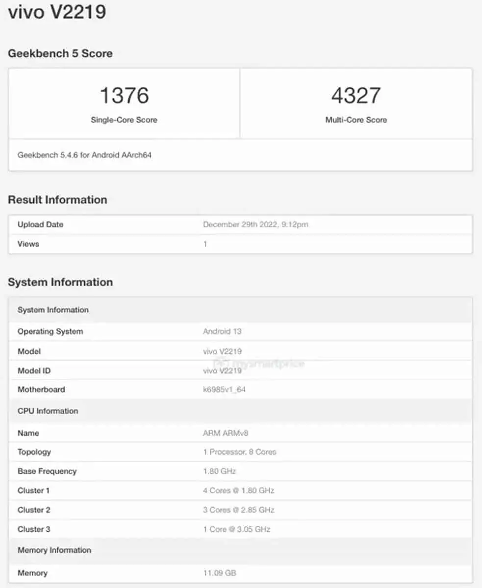 vivo x90 pro geekbench