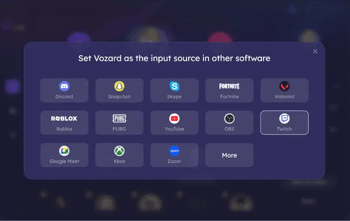 vozard share and sync voice to other platforms