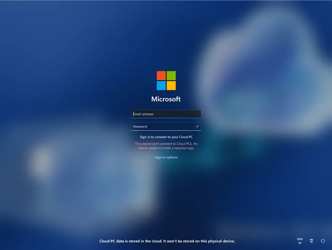 w365boot login warning